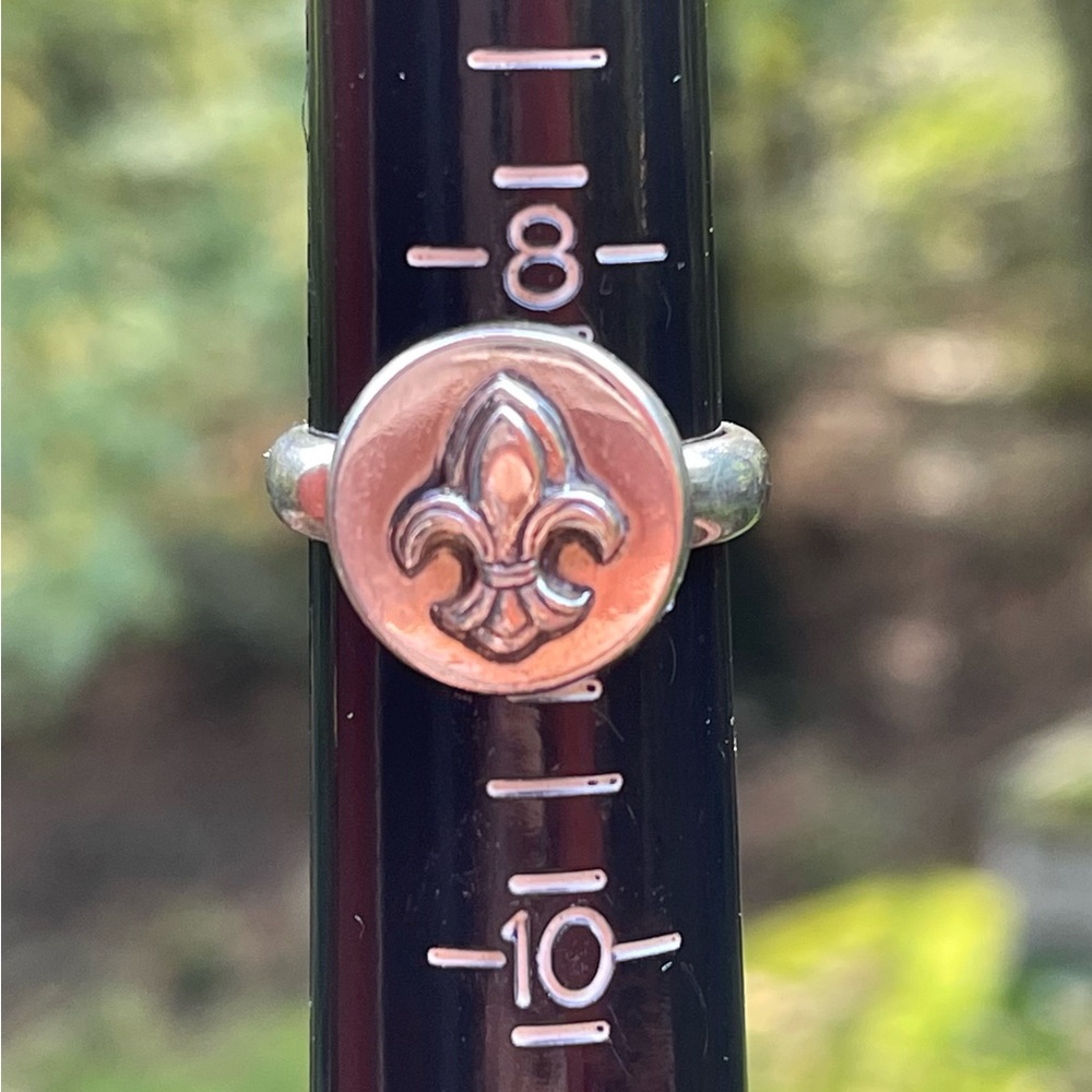 Solid Sterling Silver (.925) Fleur De Lis Signet Ring